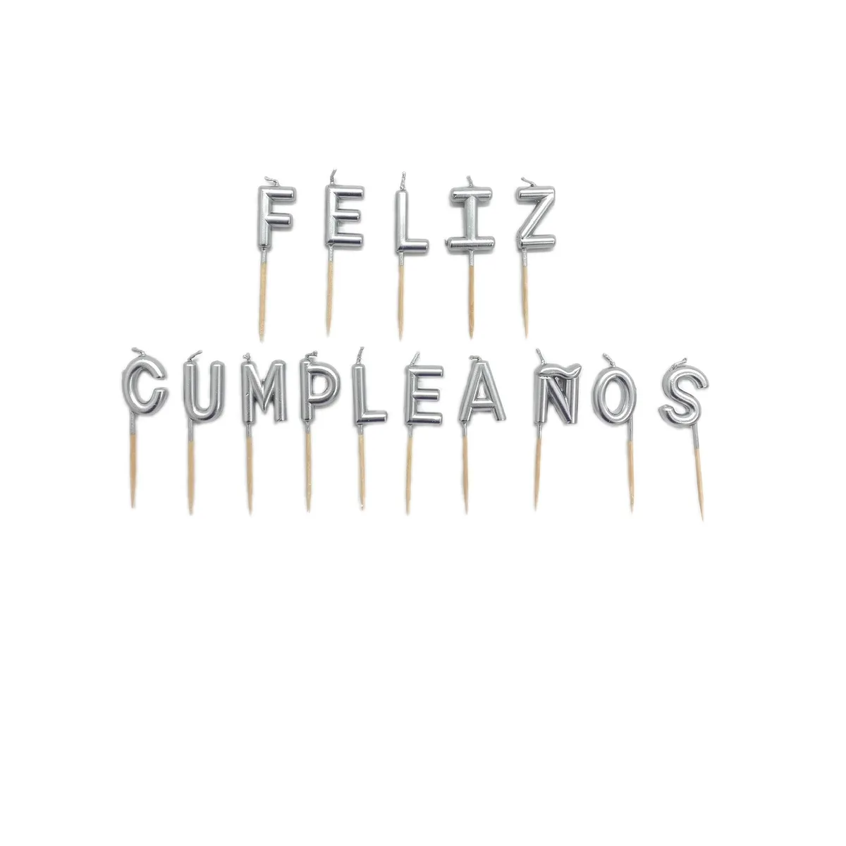 GENERICO - VELA FELIZ CUMPLEANOS PLATEADO X1 UNI