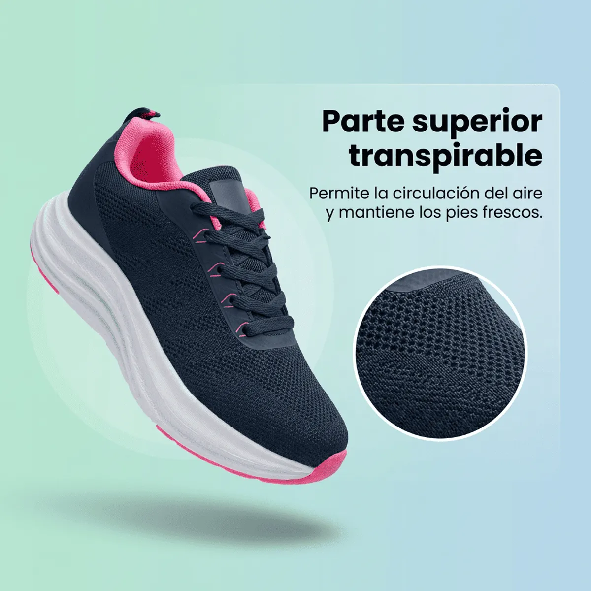 BOVINITA - Zapatilla Mujer Deportiva Azul Gimnasio Gym Running Yoga
