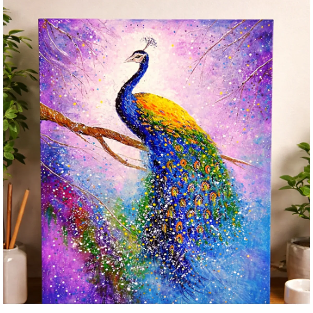 DECORACION CREATIVA - Kit de pintura al óleo por números Pavo Real