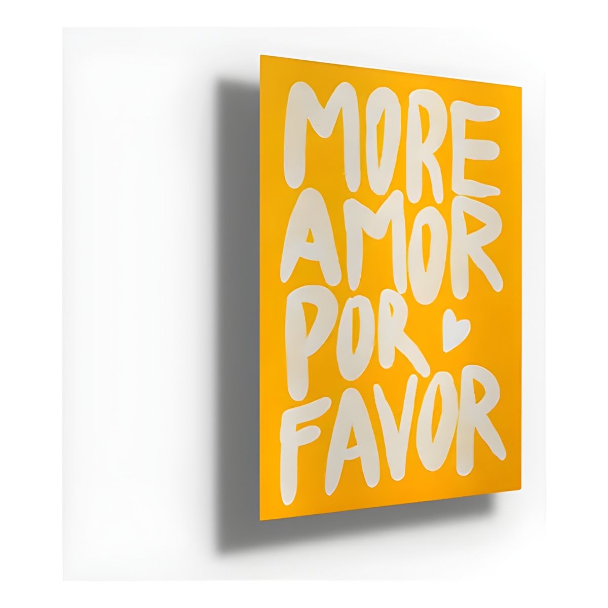 GENERICO - Cartel Metálico Más Amor Por Favor Blanco