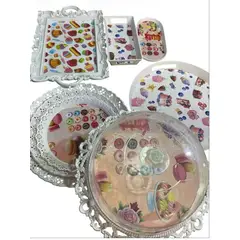GENERICO - Set Bandejas Decorativas con Diseño Dulces Estilo Vintage Elegante cumpleaños