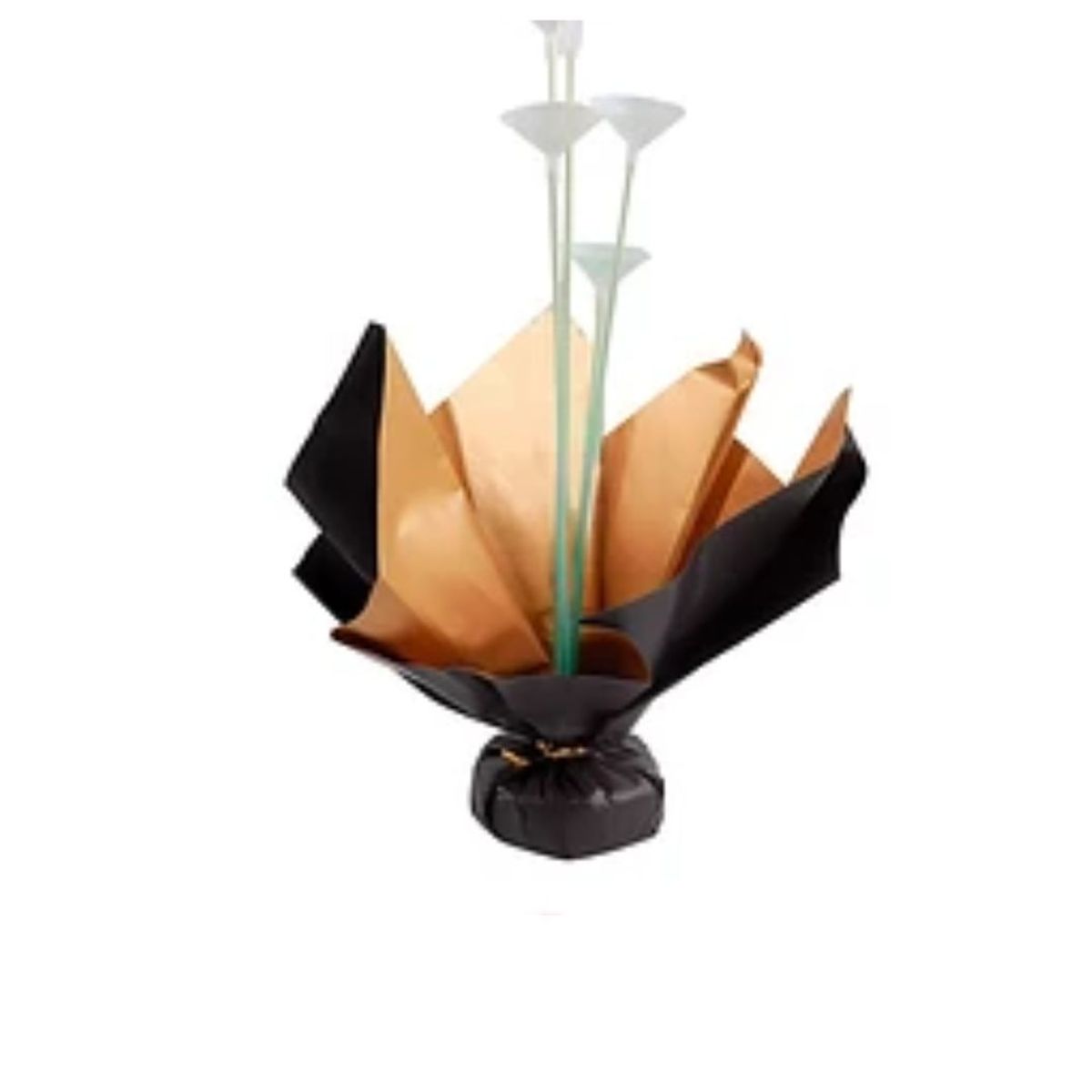 GENERICO - Soporte para globos negro y dorado con varillas 60cm