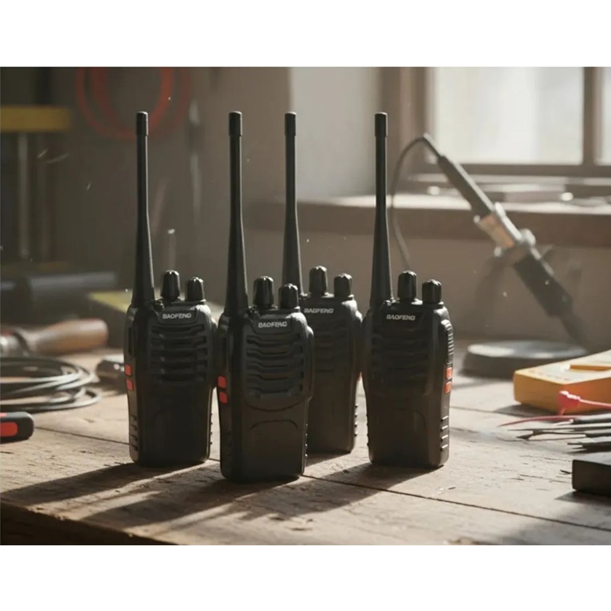 BAOFENG - Set 4 Radios Walkie Talkie Bf-888s Recargables Usb Linterna Led Radio Comunicacion Inalambrica