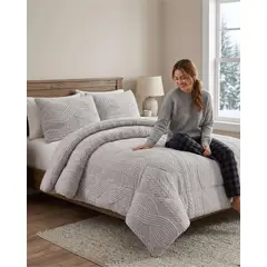 GENERICO - Cubrecama Trenzado Ultra Suave Invierno + Fundas