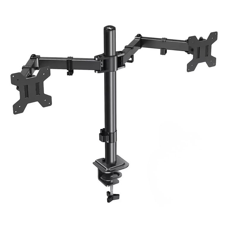 GENERICO Brazo Soporte Doble Para 2 Monitores Base Escritorio