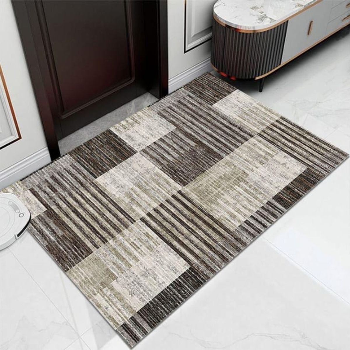 GENERICO - ALFOMBRA PARA LIVING 160X200 DISEÑO GRIS DE LINEAS ABSTRACTA MODERNA ELEGANTE WYM Z37
