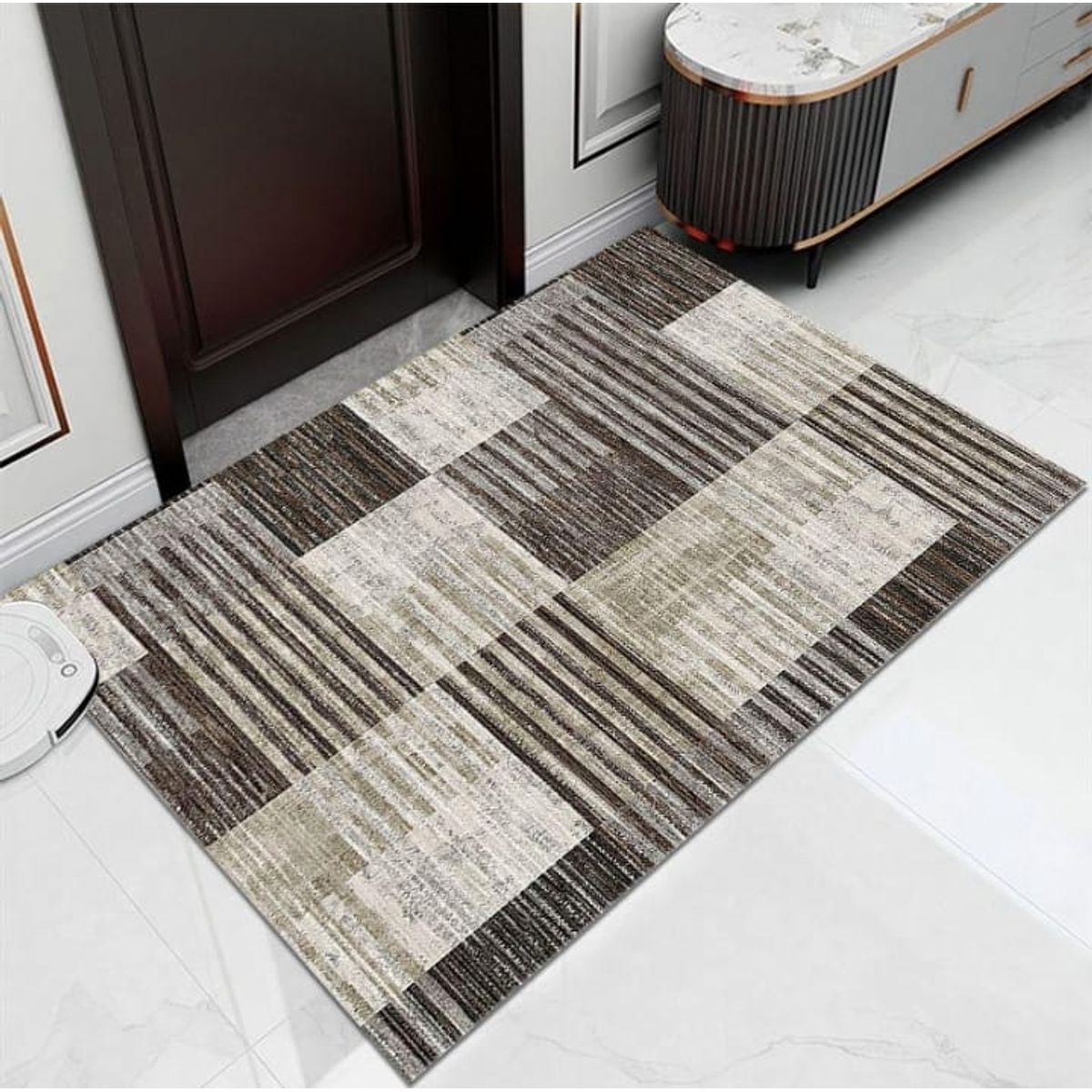 GENERICO - ALFOMBRA PARA LIVING 160X200 DISEÑO GRIS DE LINEAS ABSTRACTA MODERNA ELEGANTE WYM Z37