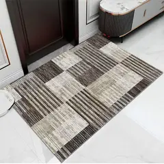 GENERICO - ALFOMBRA PARA LIVING 160X200 DISEÑO GRIS DE LINEAS ABSTRACTA MODERNA ELEGANTE WYM Z37