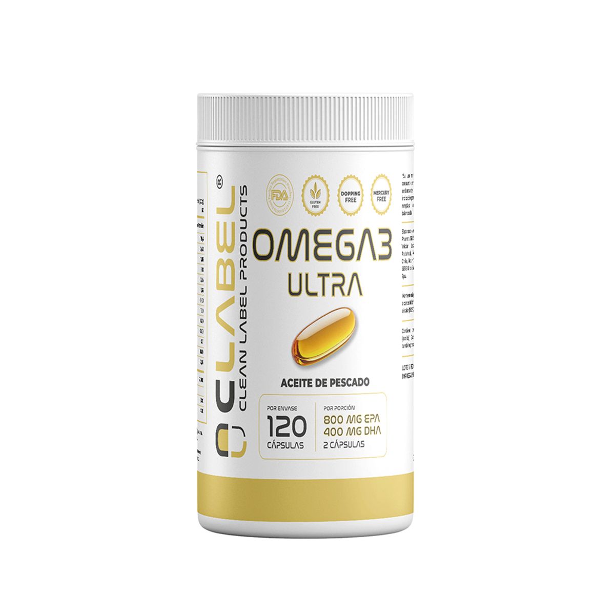GENERICO - Omega 3 Ultra Clean Label 120 Cápsulas 800 EPA 400 DHA