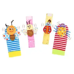 GENERICO - Set Sonajero Calcetines Y Pulseras Estimulante Para Bebé 4pz BELUG