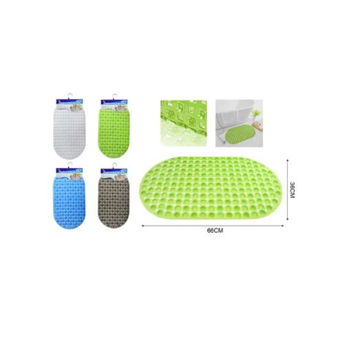 GENERICO - ALFOMBRA ANTIDESLIZANTE PARA DUCHA 36X66CM