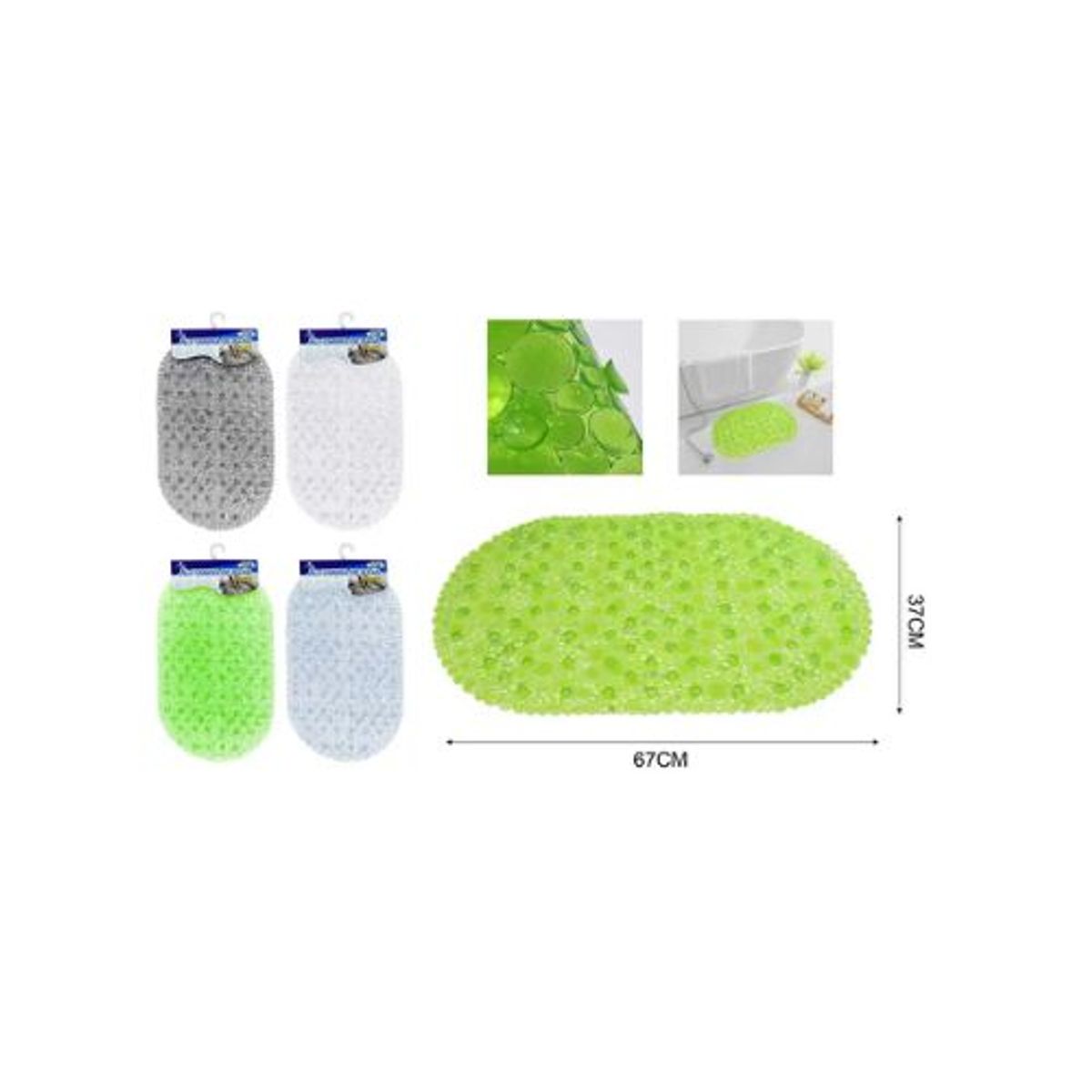 GENERICO - ALFOMBRA ANTIDESLIZANTE PARA DUCHA 67X37CM