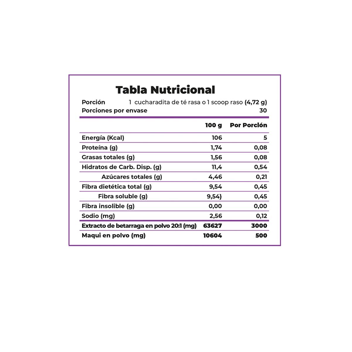 GENERICO - PowerBeet extracto de Betarraga Remolacha 30 porciones Clean Label