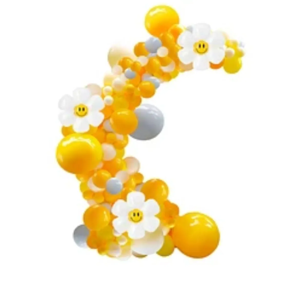 GENERICO - Arco de globos orgánico amarillo 82pcs