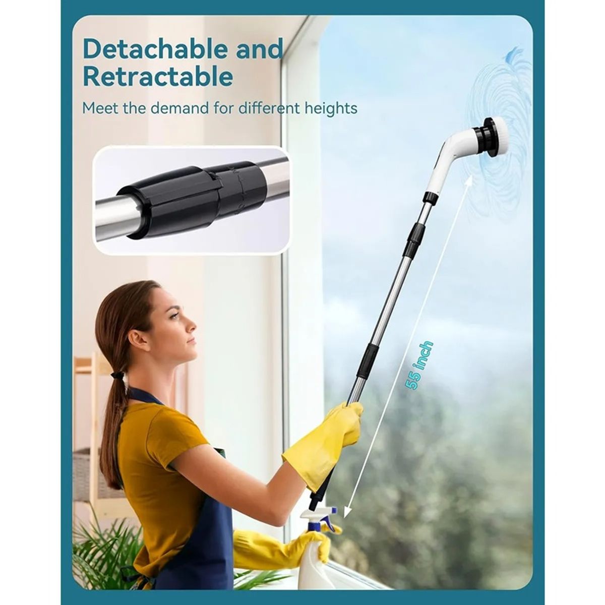 GENERICO - Limpiador Giratorio Eléctrico Marca Line NL-3820 Blanco Resistente Al Agua
