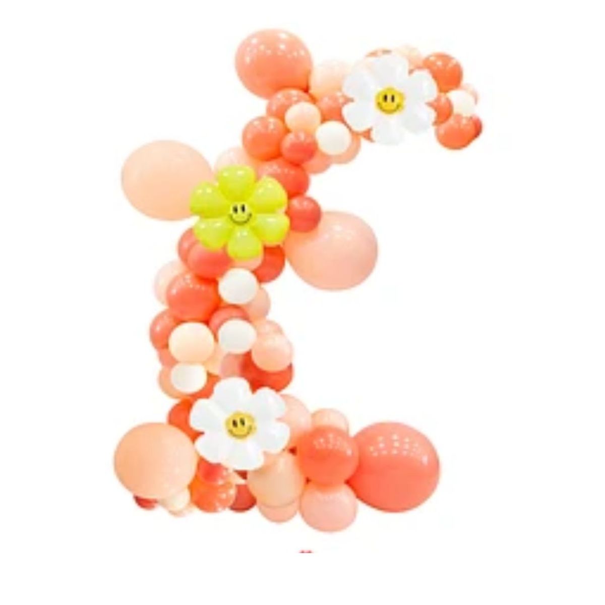 GENERICO - Arco de globos orgánico anaranjado con flores 82pcs