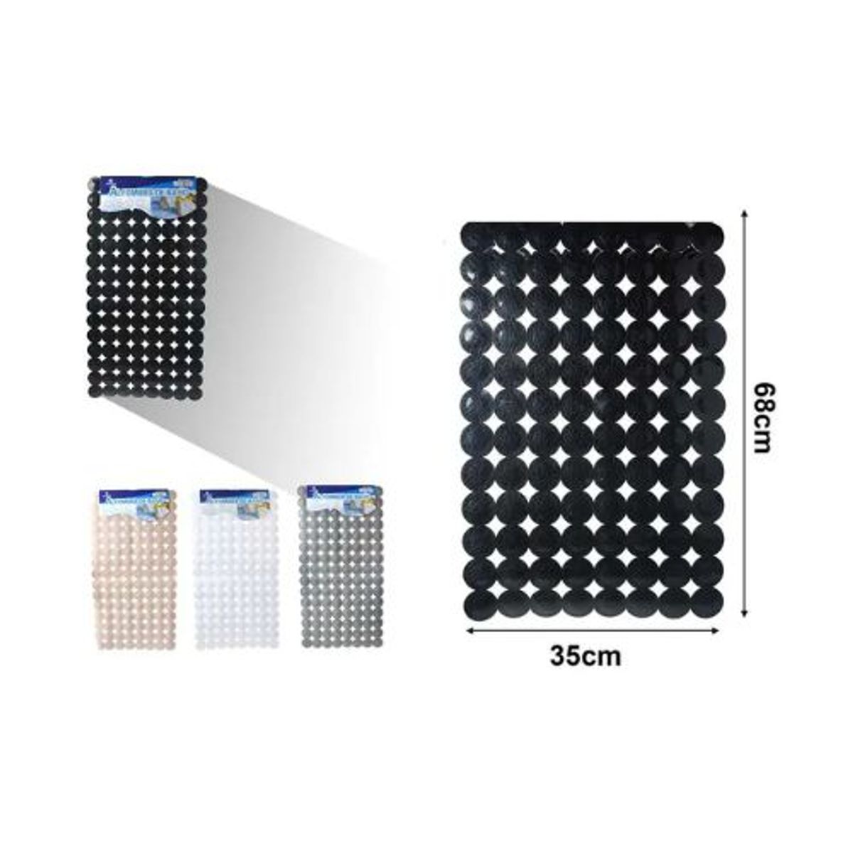 GENERICO - ALFOMBRA ANTIDESLIZANTE PARA DUCHA 35X68CM