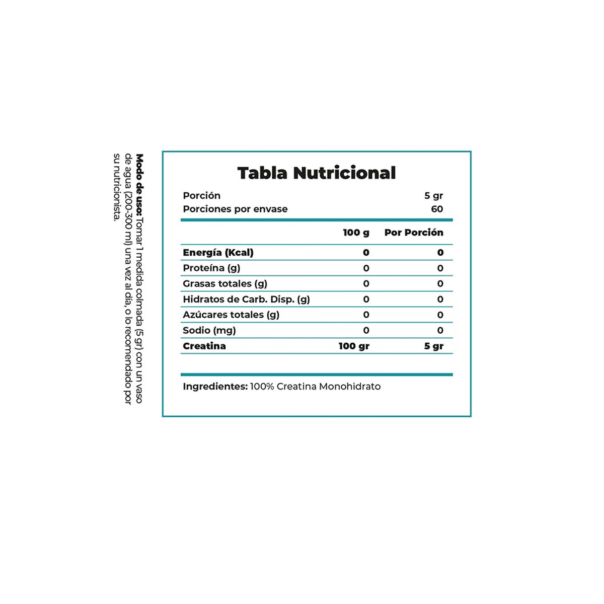 GENERICO - Creatina Monohidrato 300gr Clean Label 100% Pura