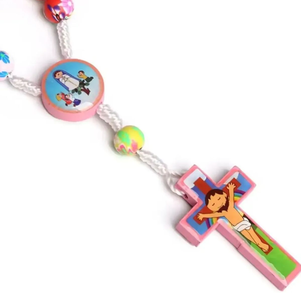 GENERICO - Rosario Católico de Madera para Niños con Estuche Premium Rosado