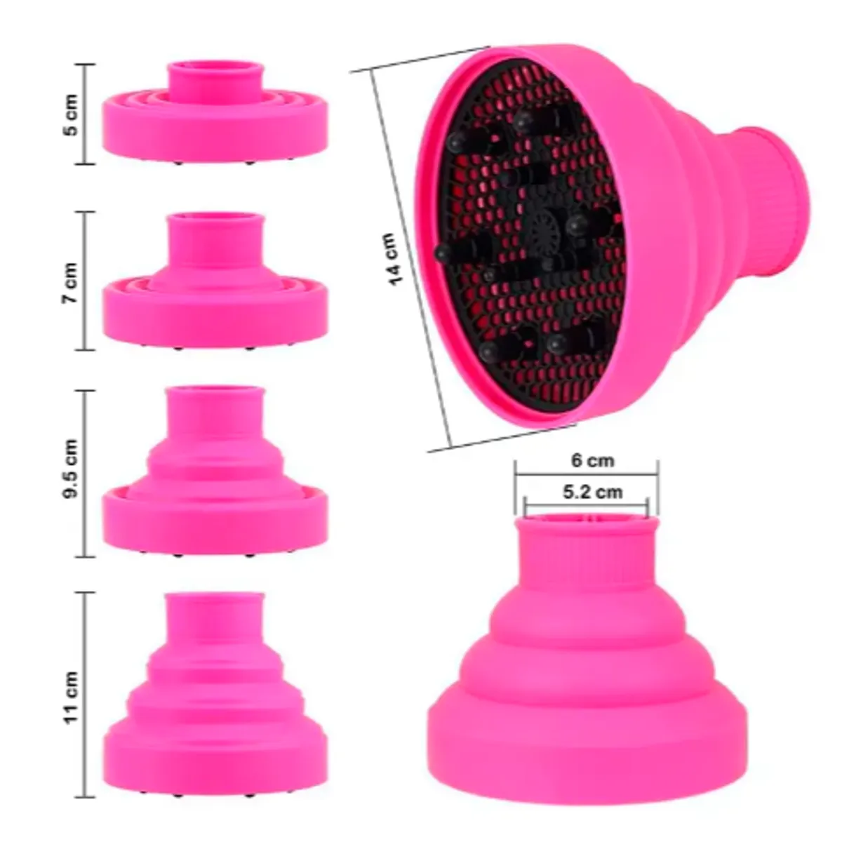 GENERICO - Difusor Secador Pelo Silicona Plegable Rizos Perfectos