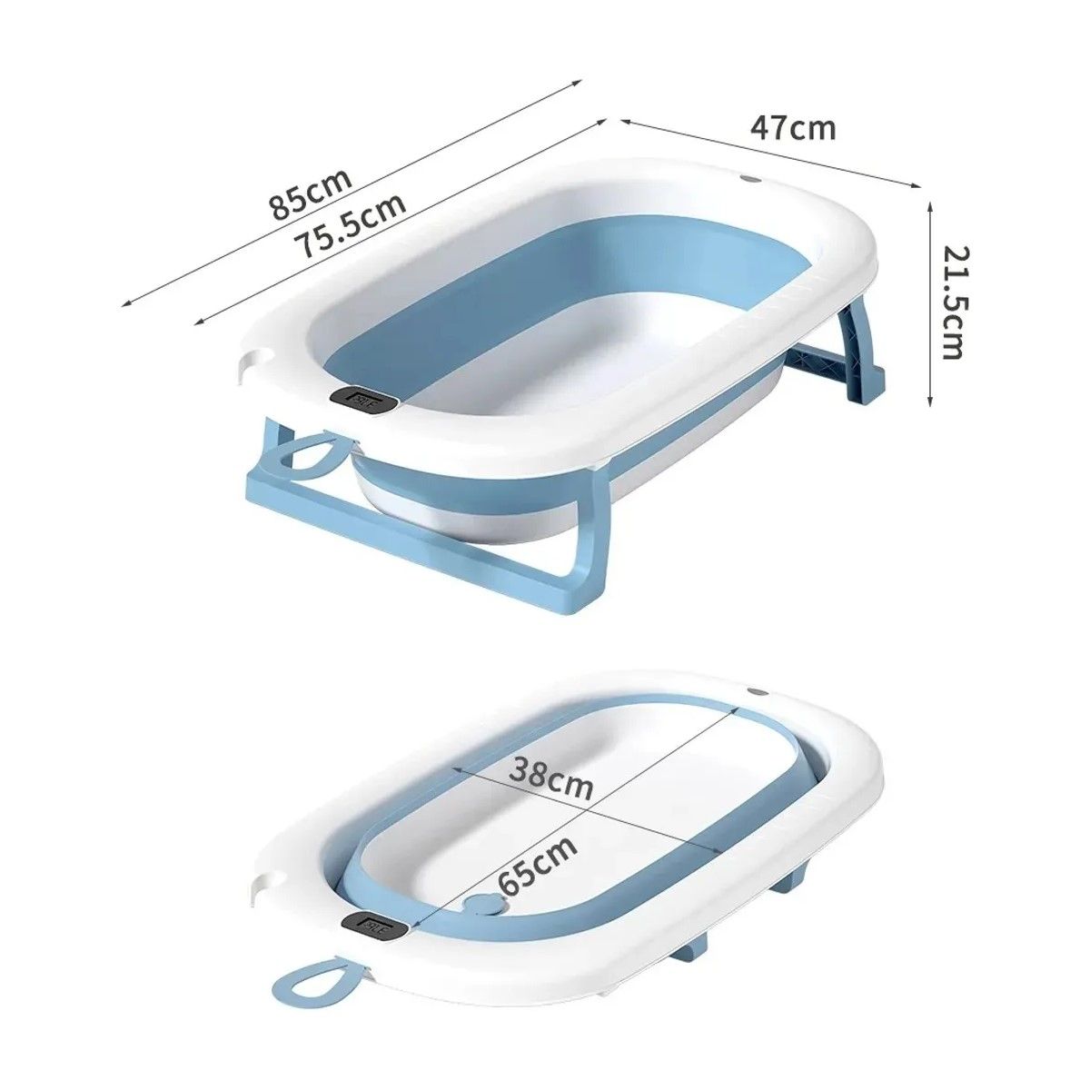 GENERICO - Tina Bebe Bañera Plegable Termometro Malla De Cojin Baño Color Celeste BELUG