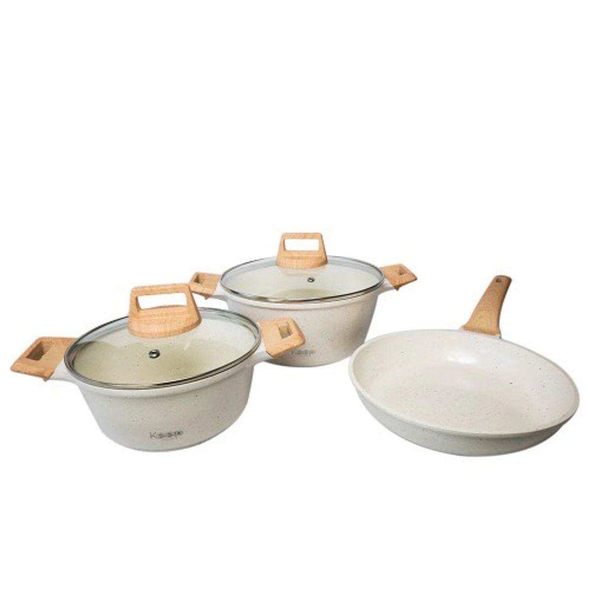 GENERICO - Batería de Cocina 8 Piezas Keep Nude Set Ollas y Sartenes Antiadherentes