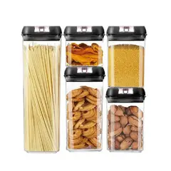 GENERICO - Set 5 Contenedores De Alimento Tapa Hermética Almacenamiento