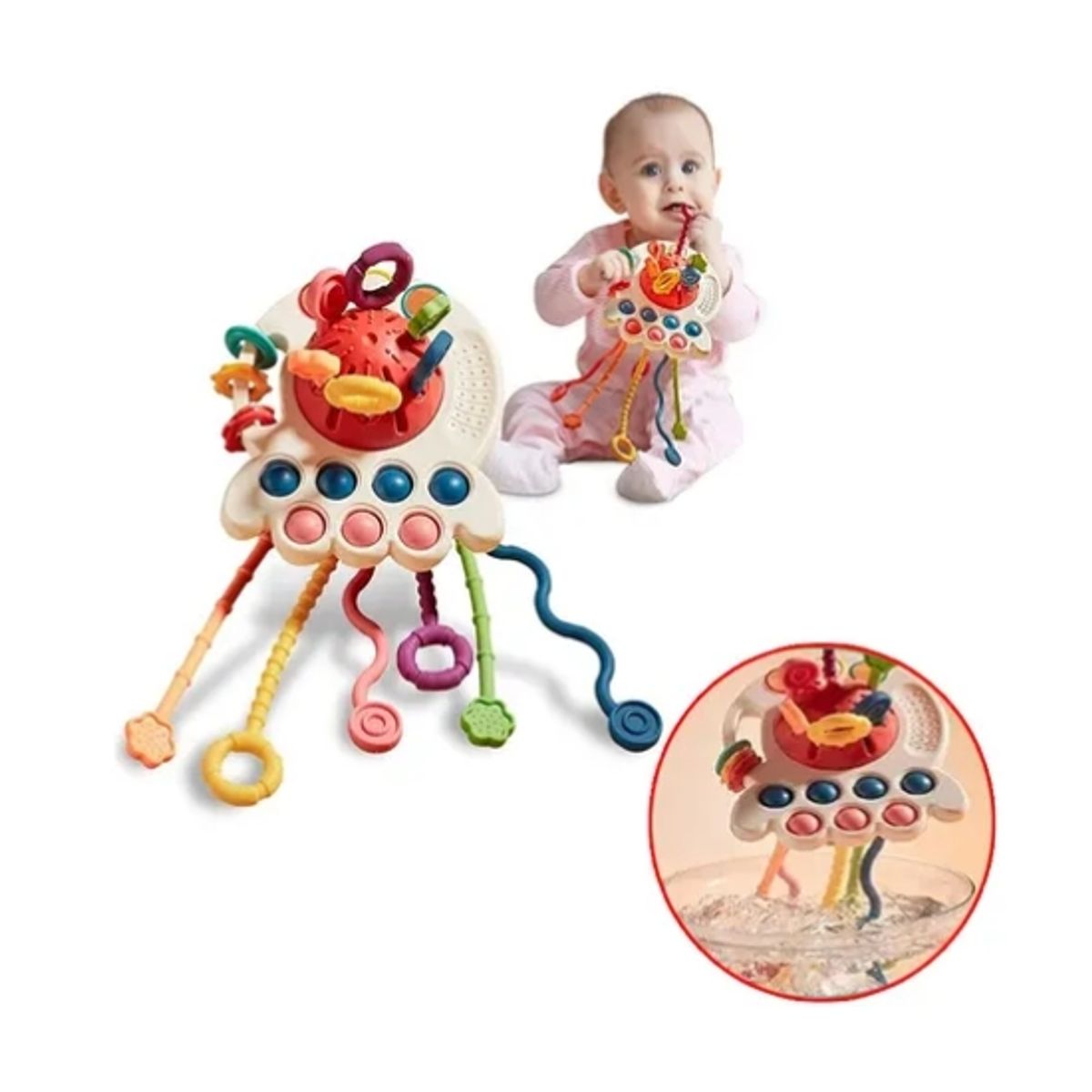 GENERICO - Juguete Sensorial Montessori Con Cordón Montessori 4 En 1