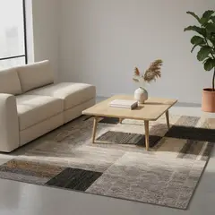 GENERICO - ALFOMBRA GRIS PARA LIVING 200X240 DISEÑO ABSTRACTO MODERNA ELEGANTE WYM Z41