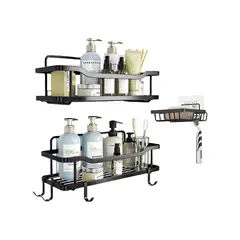 GENERICO - Organizador De Ducha Repisa Baño Adhesivo Set 3 Inoxidable Labg