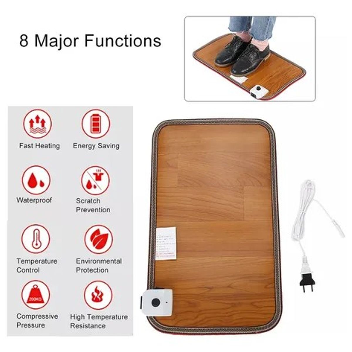 GENERICO - Almohadilla Térmica Eléctrica Para Pies Calentadores De Pie