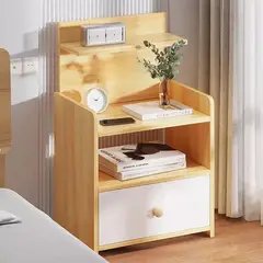 GENERICO - Velador Mesa De Noche 3 Niveles Con Cajon 33*26*60 Cm