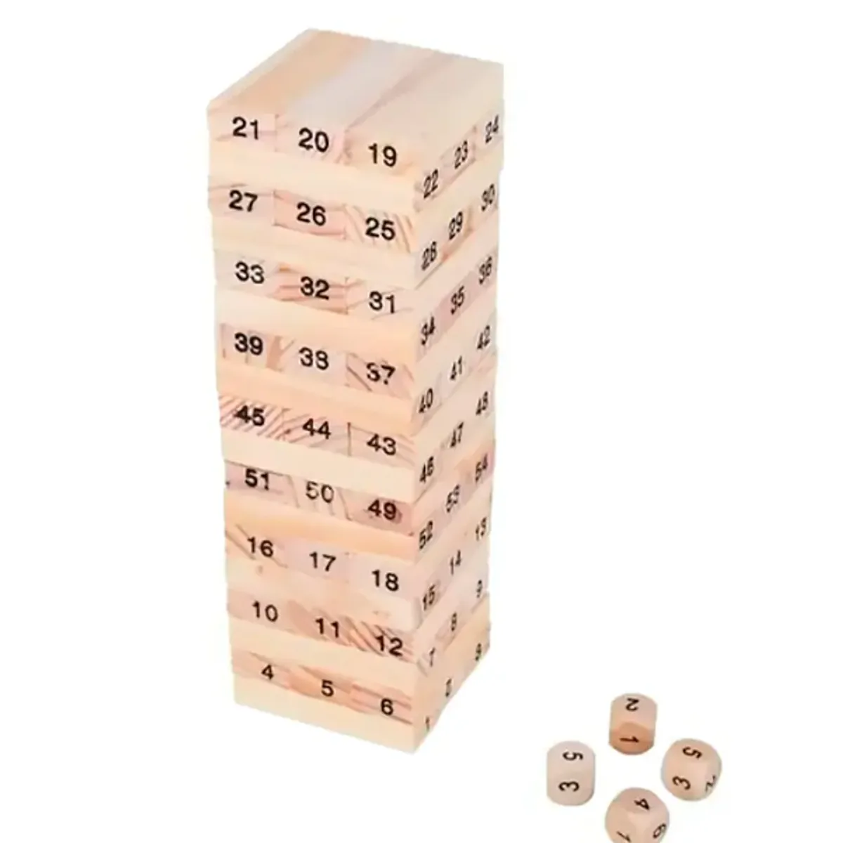 GENERICO - Juego Torre Madera 54 Piezas Bloques Equilibrio Familiar