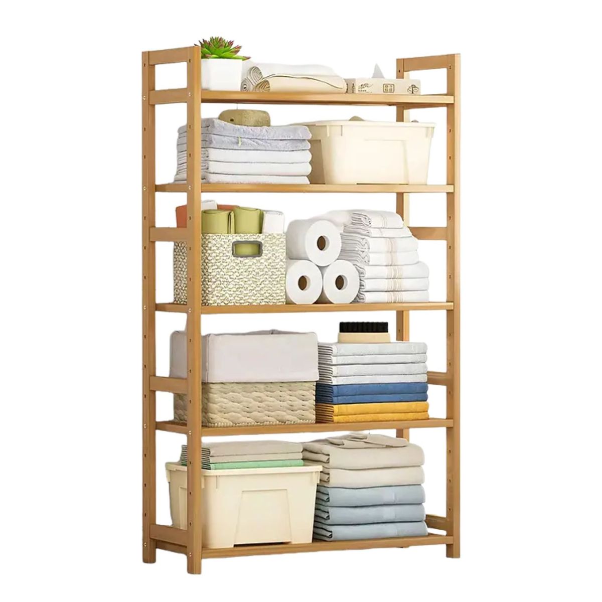 GENERICO - Organizador Estante De Bambú 5 Niveles De Cocina Y Baño