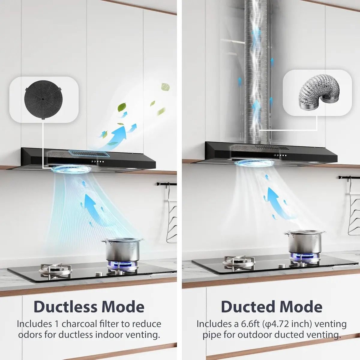 VIDA BUENAS - Campana De Cocina Extractora 60 Cm Acero Inox