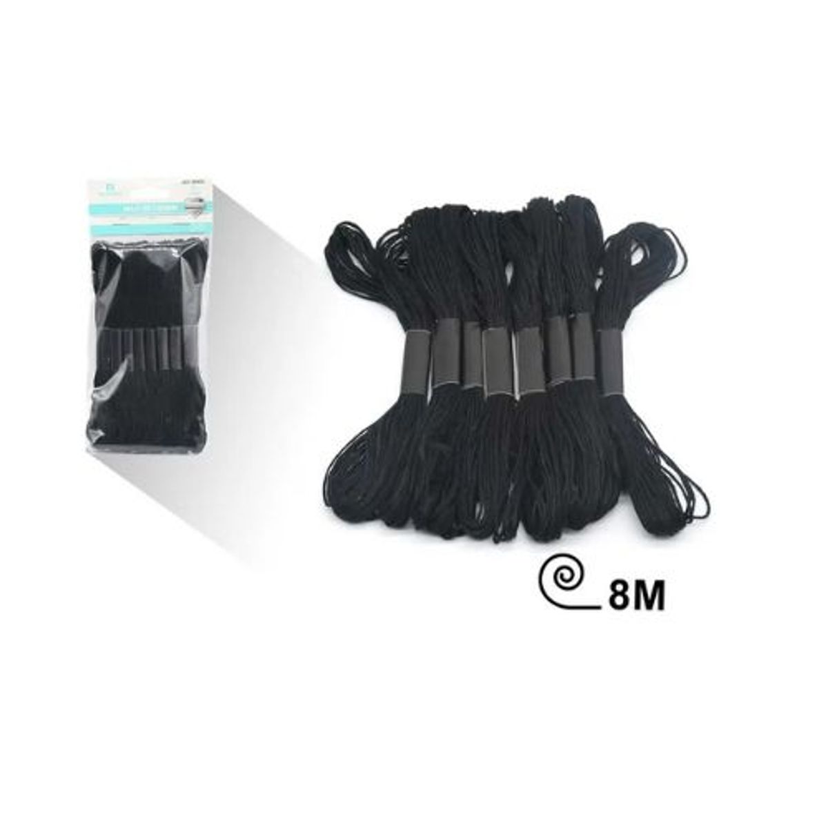 GENERICO - HILO DE BORDAR 8M COLOR NEGRO 8PCS