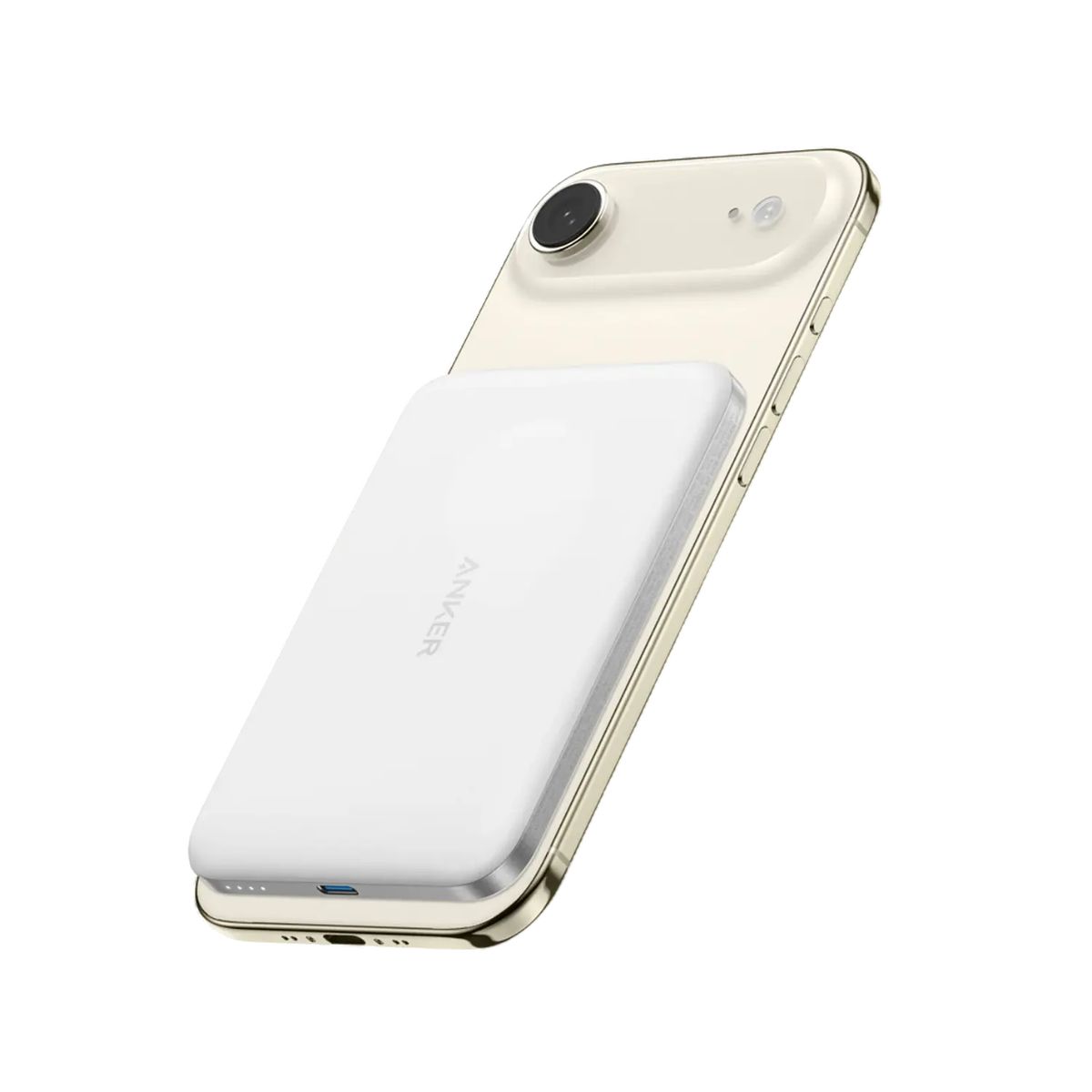 ANKER - Anker A1665H21 Nano Power Bank 5K MagGo, 5000mAh, 20W, Carga rápida, USB-C, Inalámbrica, iPhone, Blanco