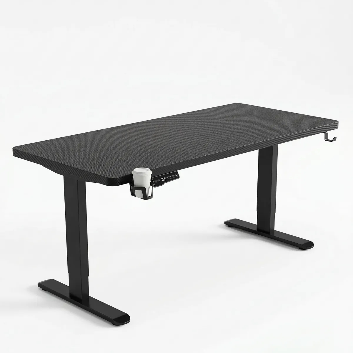 GENERICO - Escritorio Eléctrico Ajustable Inteligente 120cmx60cm Negro Fibra De Carbono