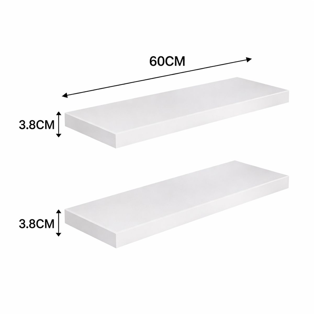GENERICO - Repisa Flotante Doble Moderna Madera 60Cm Pared Hogar Diseno