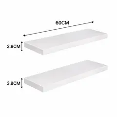 GENERICO - Repisa Flotante Doble Moderna Madera 60Cm Pared Hogar Diseno