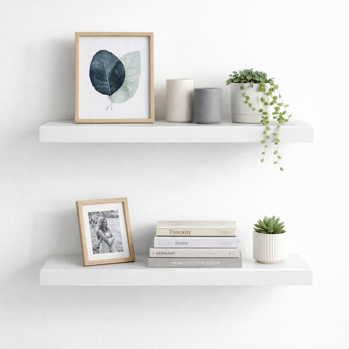 GENERICO - Repisa Flotante Doble Moderna Madera 60Cm Pared Hogar Diseno