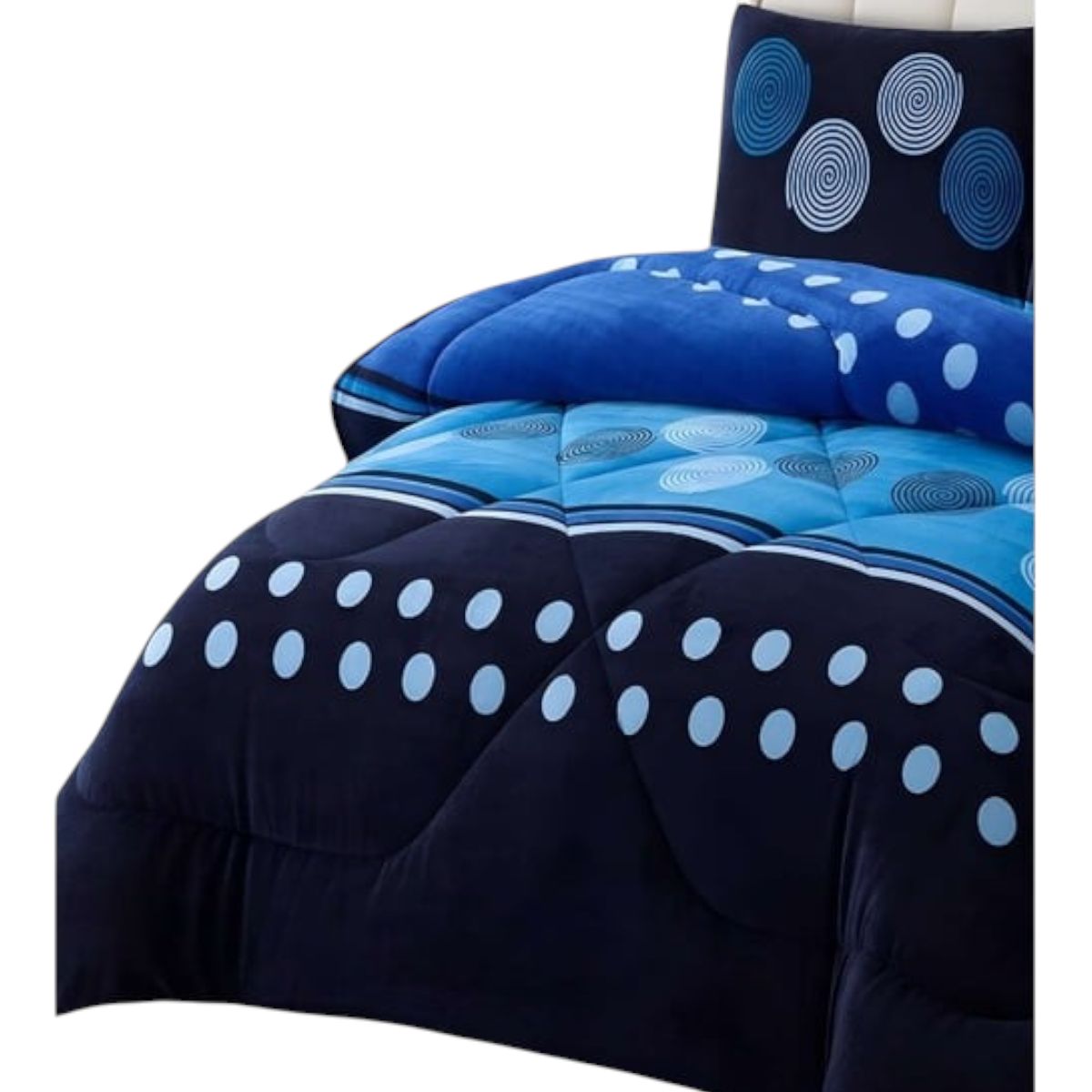 GENERICO - Cubrecama Plush Con Chiporro  De Invierno 1.5 Plaza Infantil Diseño De Circulos