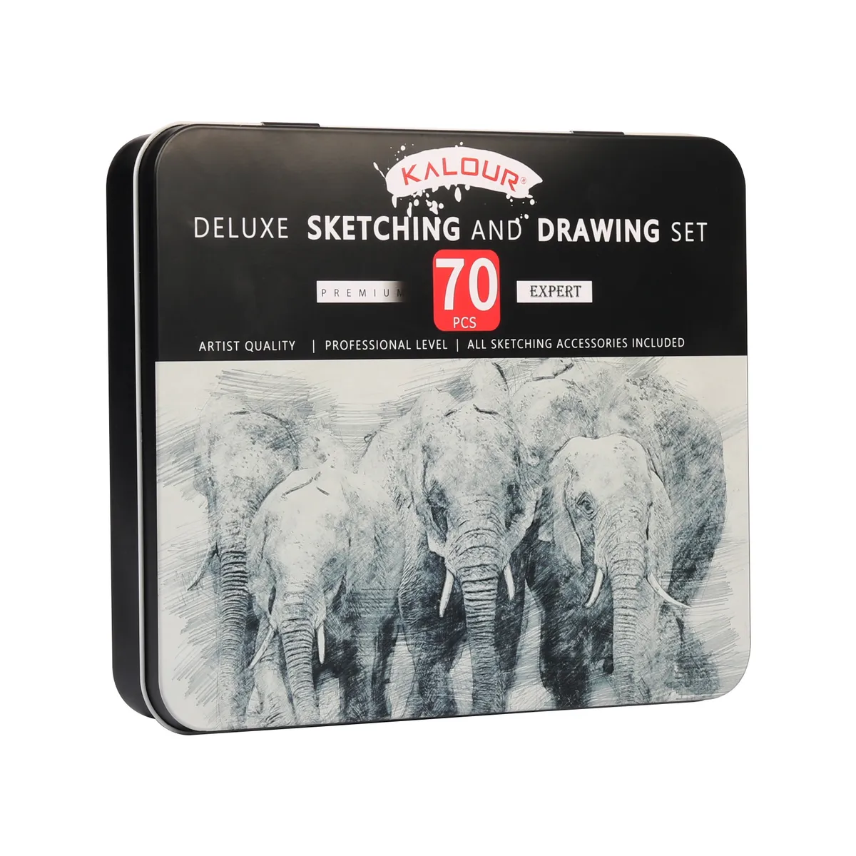 GENERICO - Set De Dibujo Profesional Con 70 Accesorios Caja De Metal