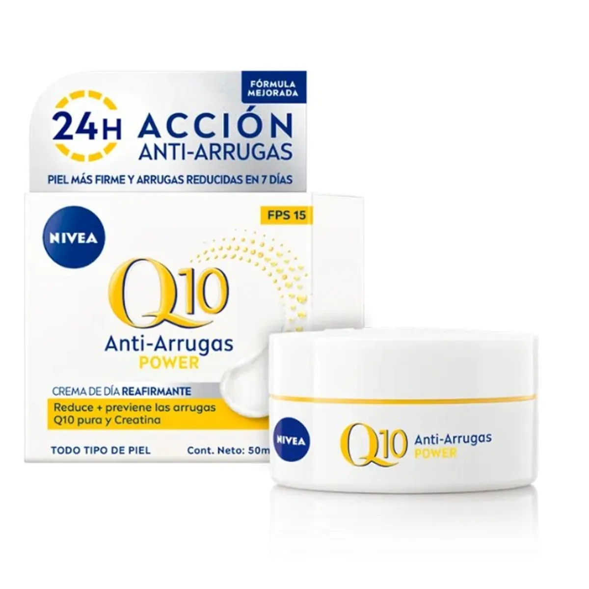 NIVEA - Crema Facial de Dia Q10 Antiarrugas Reafirmante Power 50ml Nivea