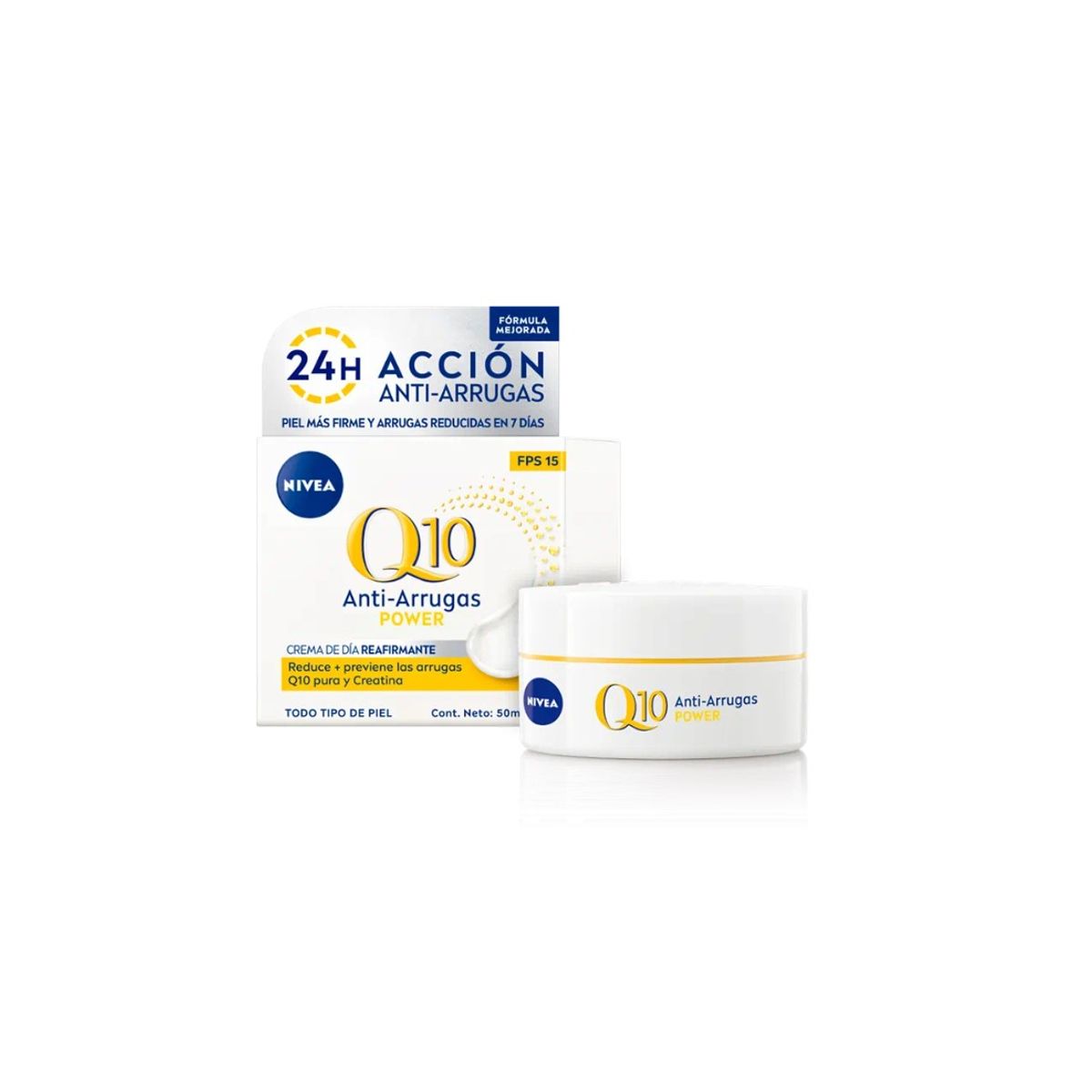 NIVEA - Crema Facial de Dia Q10 Antiarrugas Reafirmante Power 50ml Nivea