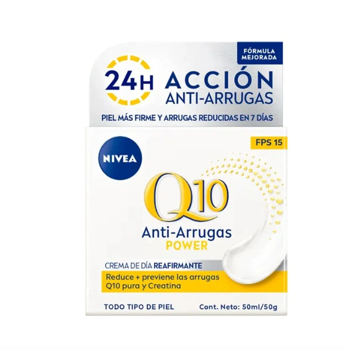 NIVEA - Crema Facial de Dia Q10 Antiarrugas Reafirmante Power 50ml Nivea