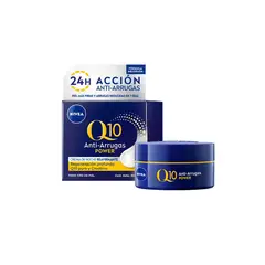 NIVEA - Crema Facial de Noche Q10 Antiarrugas Reafirmante Power 50ml