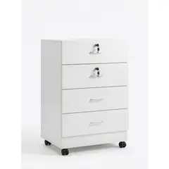 GENERICO - Mueble De Oficina Cajonera Oficina Móvil Moderno Con Ruedas 4 Cajones 56x40x90cm