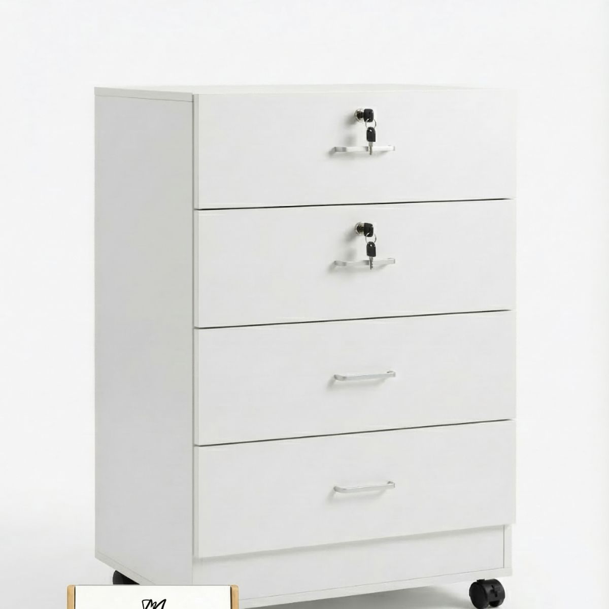 GENERICO - Mueble De Oficina Cajonera Oficina Móvil Moderno Con Ruedas 4 Cajones 56x40x90cm