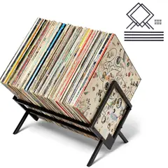 KUANGYE - Soporte De Vinilo Para Discos Vinilo Multiuso,80-100 LPs,Accesorios Para CD,álbumes,revistas,libro